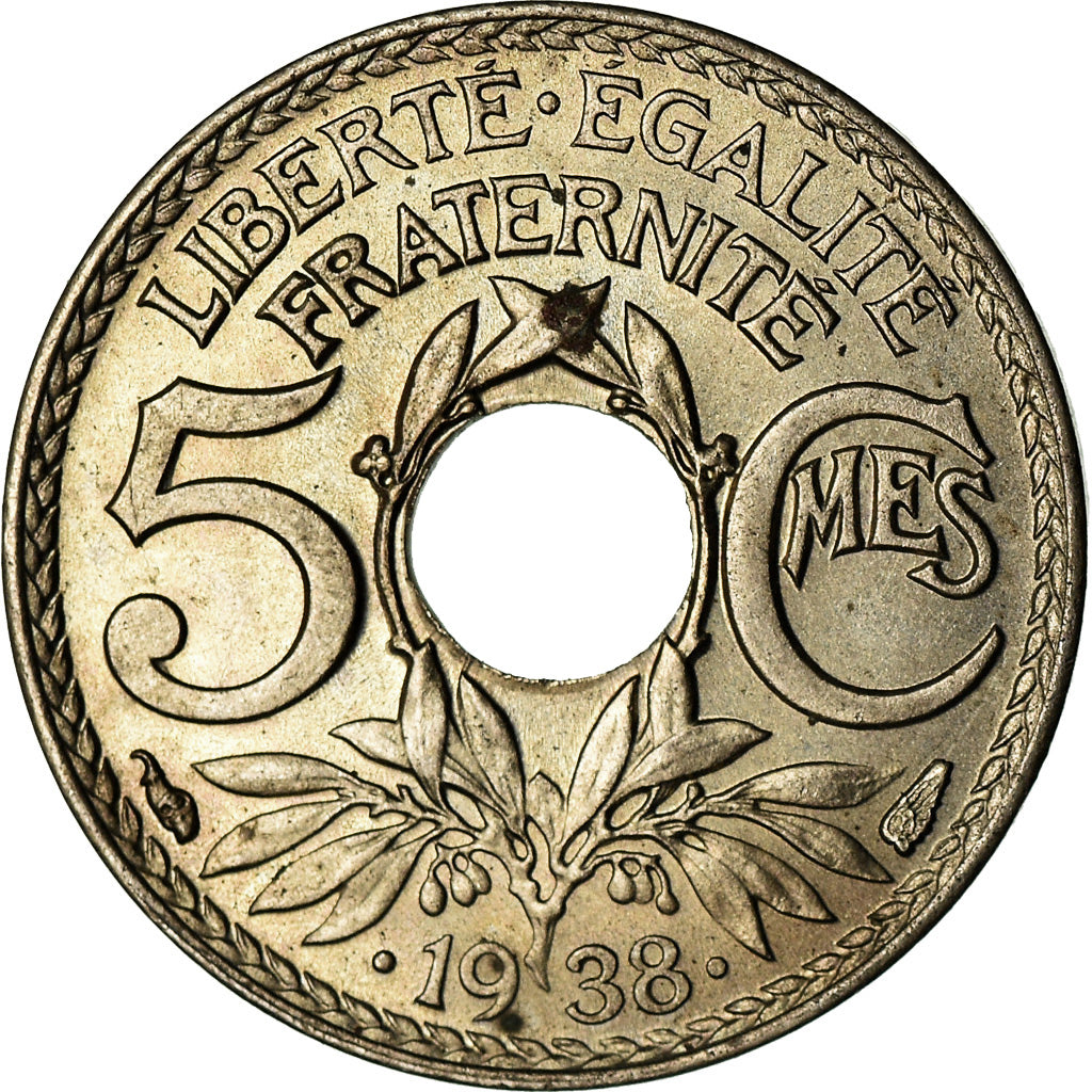 Coin, France, Lindauer, 5 Centimes, 1938, Paris, AU(55-58), Nickel-Bronze
