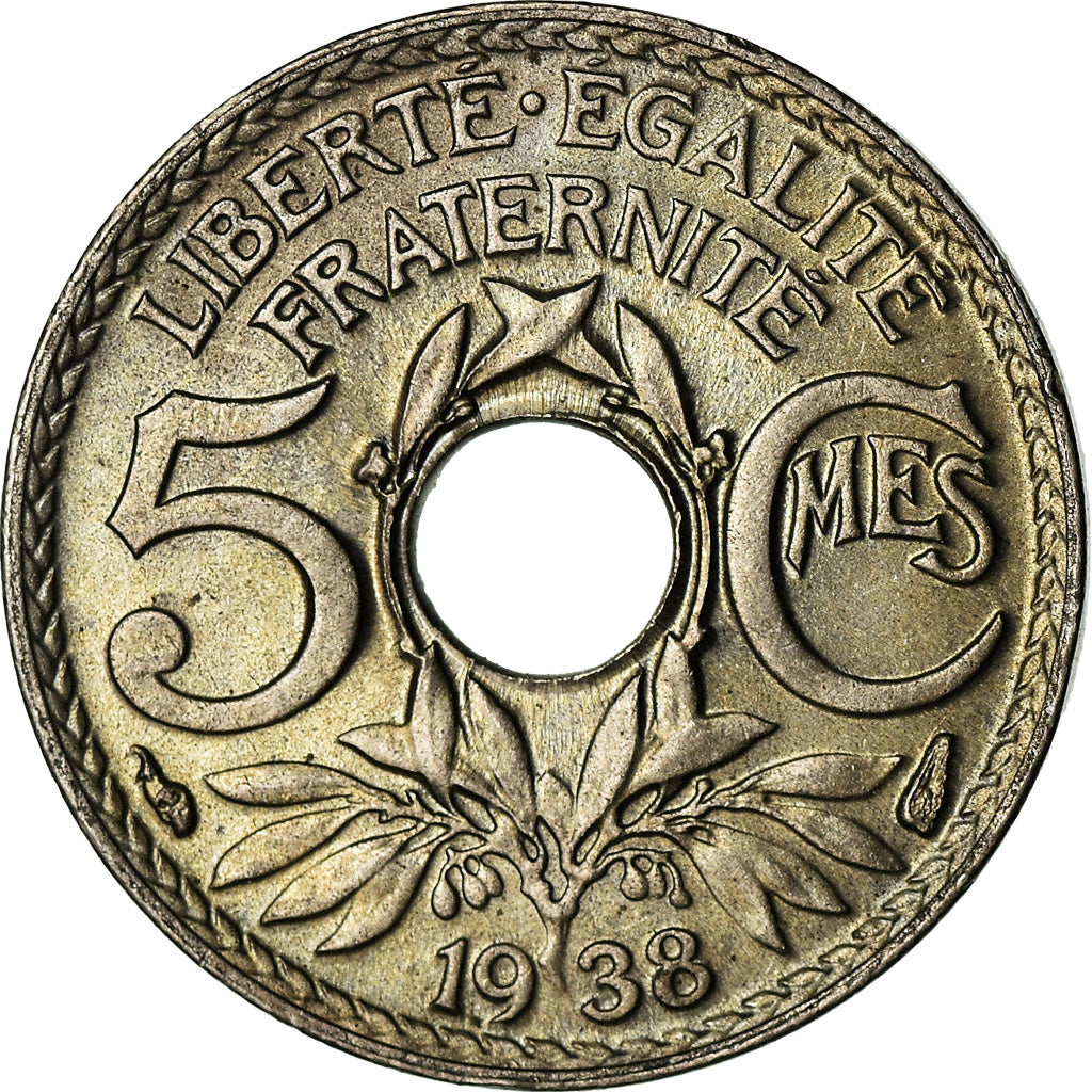 Coin, France, Lindauer, 5 Centimes, 1938, Paris, AU(55-58), Copper-nickel