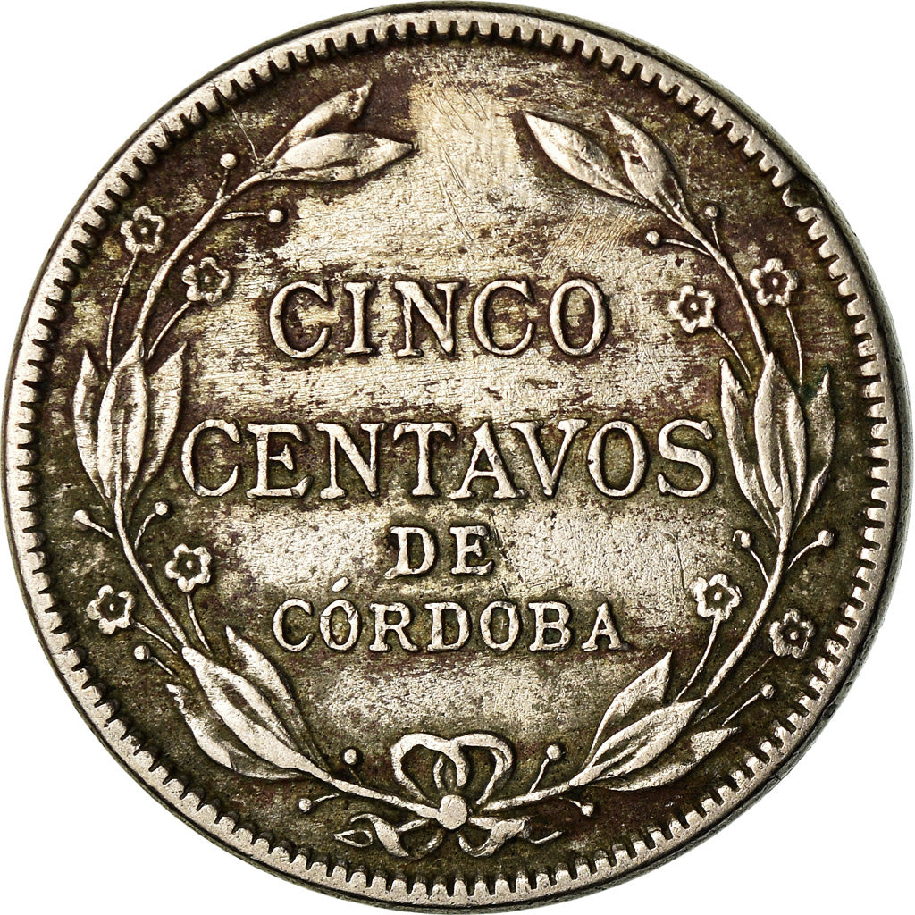 Moneda, Nicaragua, 5 Centavos, 1937, Heaton, MBC, Cobre - níquel, KM:12