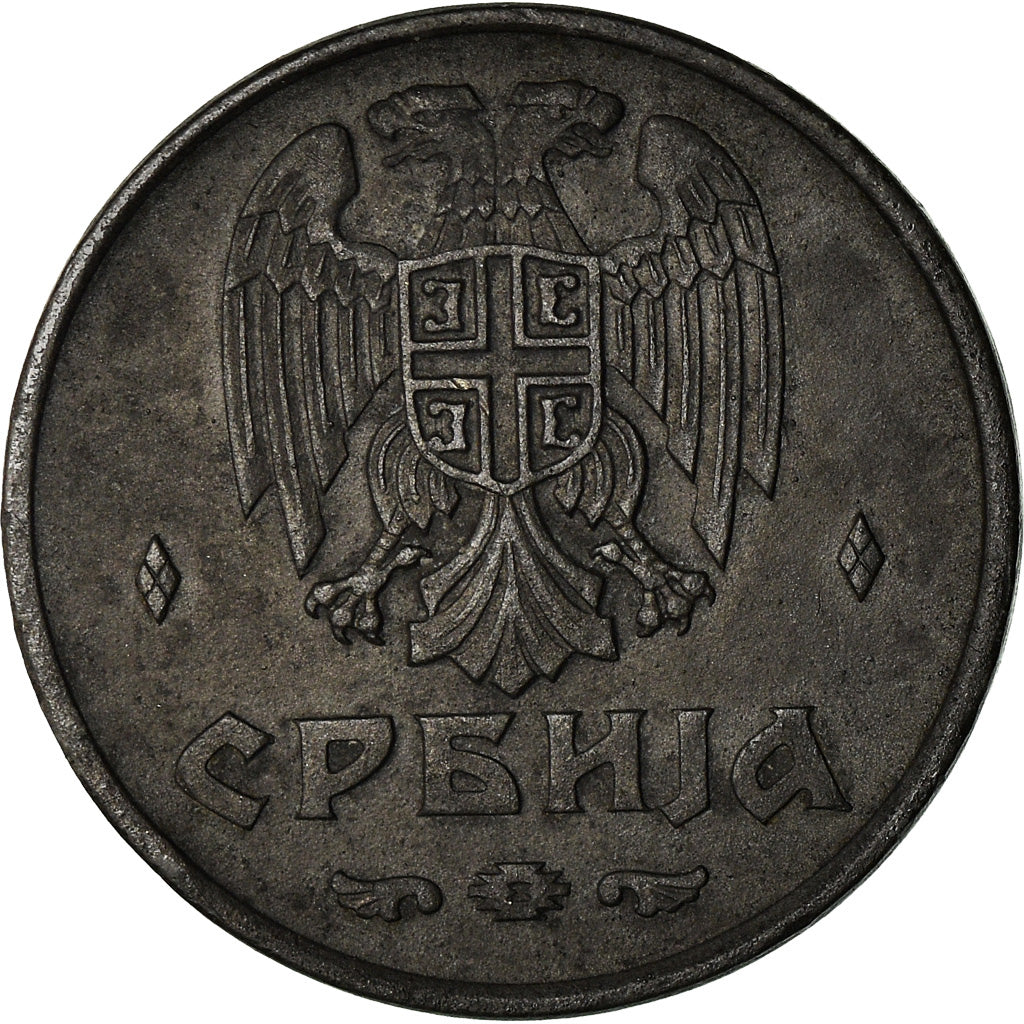 Coin, Serbia, 2 Dinara, 1942, EF(40-45), Zinc, KM:32