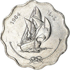 Coin, MALDIVE ISLANDS, 10 Laari, 1984/AH1404, AU(55-58), Aluminum, KM:70