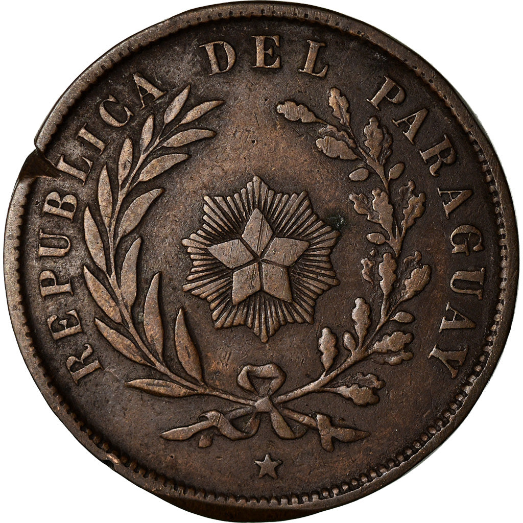 Munten, Paraguay, Centesimo, 1870, FR+, Koper, KM:2