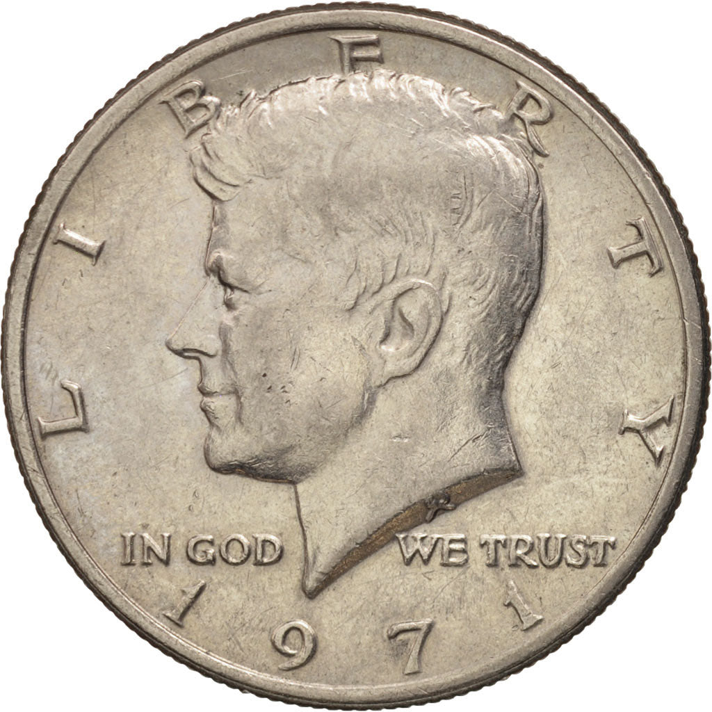 United States,Kennedy Half Dollar,1971, U.S.Mint,Philadelphia, AU(50-53),KM 202b