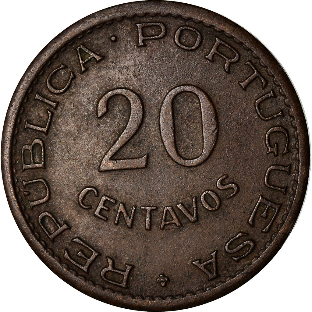 Coin, Mozambique, 20 Centavos, 1950, EF(40-45), Bronze, KM:75