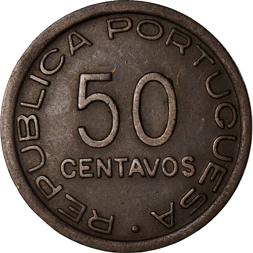 Coin, Mozambique, 50 Centavos, 1945, EF(40-45), Bronze, KM:73
