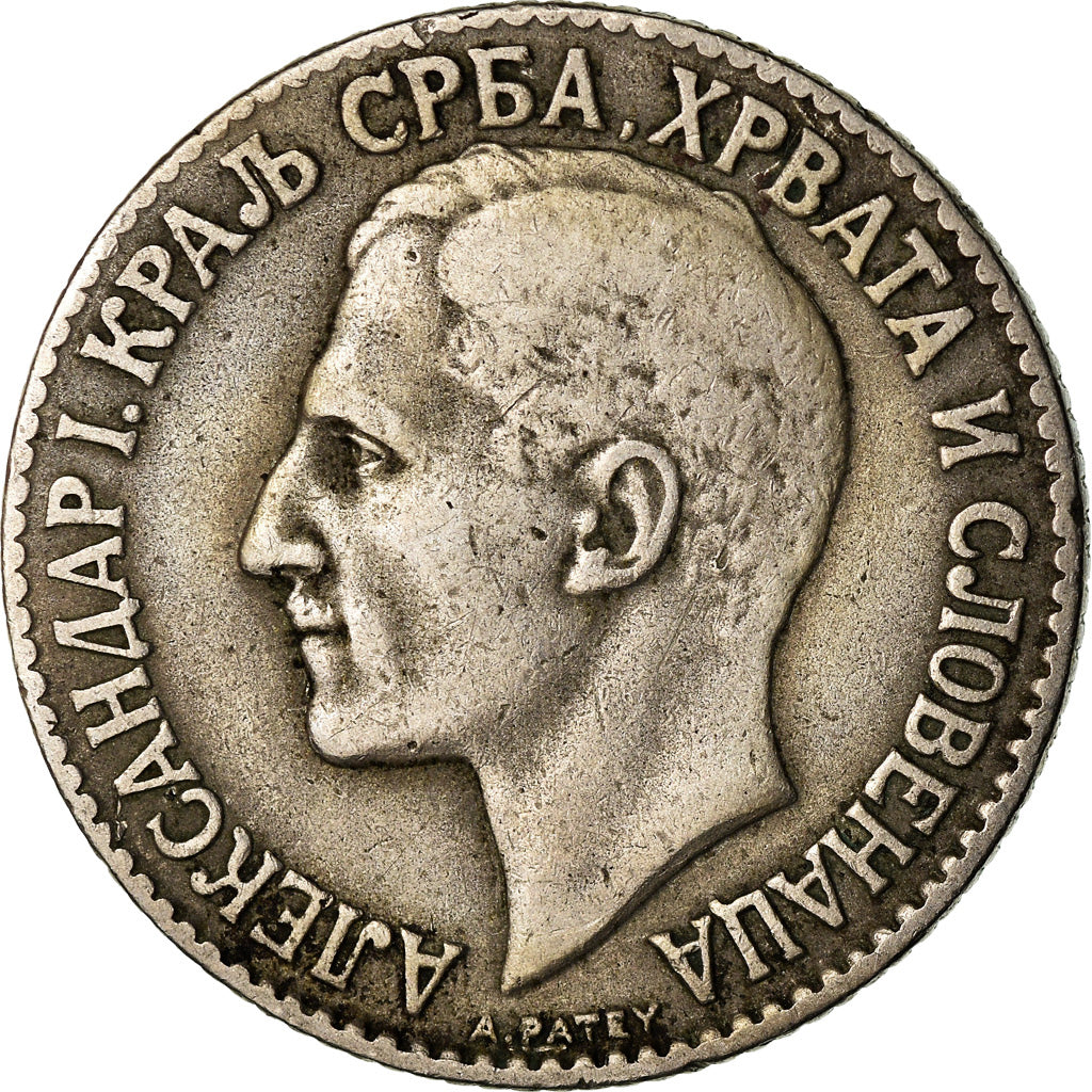 Coin, Yugoslavia, Alexander I, 2 Dinara, 1925, VF(30-35), Nickel-Bronze, KM:6
