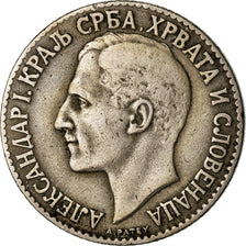 Coin, Yugoslavia, Alexander I, 2 Dinara, 1925, VF(30-35), Nickel-Bronze, KM:6