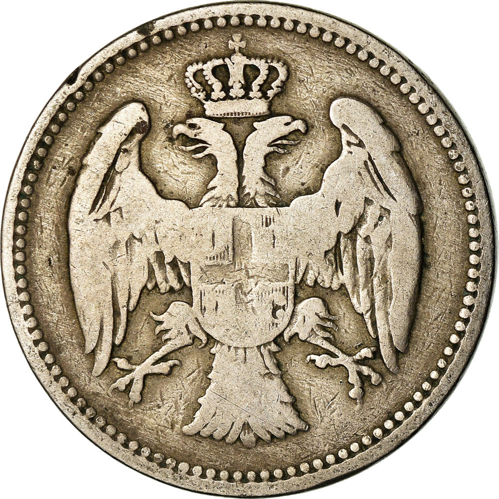 Coin, Serbia, Milan I, 20 Para, 1884, VF(30-35), Copper-nickel, KM:20