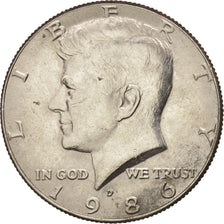 United States, Kennedy Half Dollar, 1986, U.S. Mint, Denver, AU(55-58),KM 202b