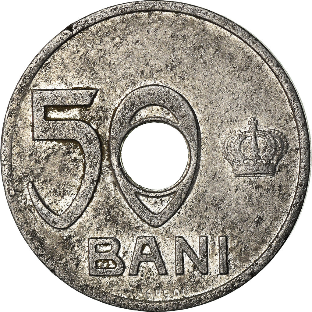 Moneta, Romania, Ferdinand I, 50 Bani, 1921, Huguenin Freres, MB+, Alluminio