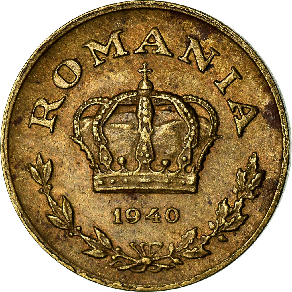 Coin, Romania, Carol II, Leu, 1940, EF(40-45), Nickel-brass, KM:56