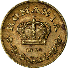 Coin, Romania, Carol II, Leu, 1940, EF(40-45), Nickel-brass, KM:56