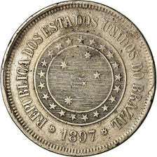 Coin, Brazil, 100 Reis, 1897, VF(30-35), Copper-nickel, KM:492