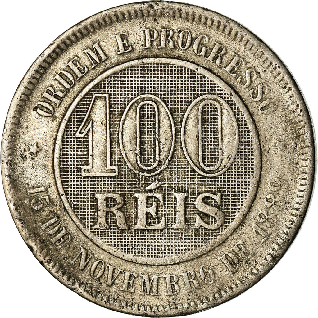 Coin, Brazil, 100 Reis, 1897, VF(30-35), Copper-nickel, KM:492