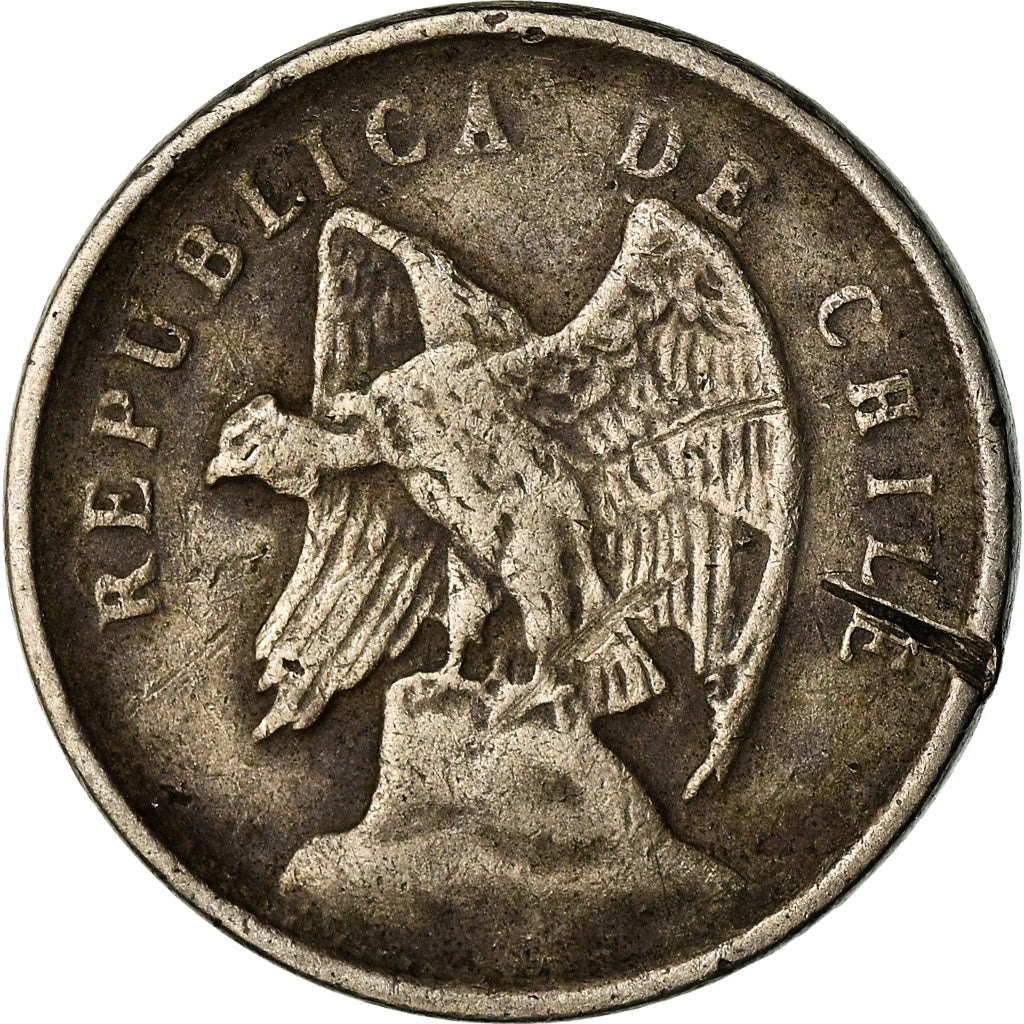 Moneta, Chile, 5 Centavos, 1922, Santiago, VF(20-25), Miedź-Nikiel, KM:165