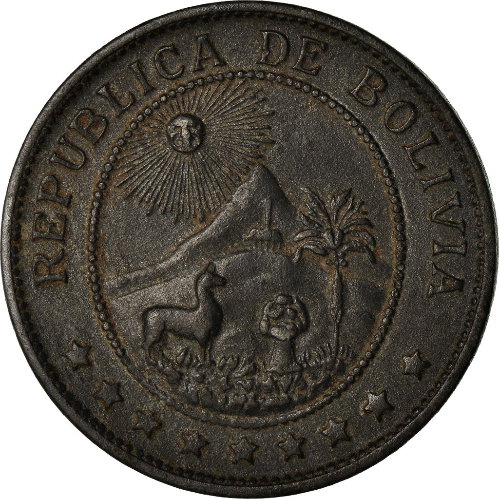 Coin, Bolivia, 20 Centavos, 1942, EF(40-45), Zinc, KM:183