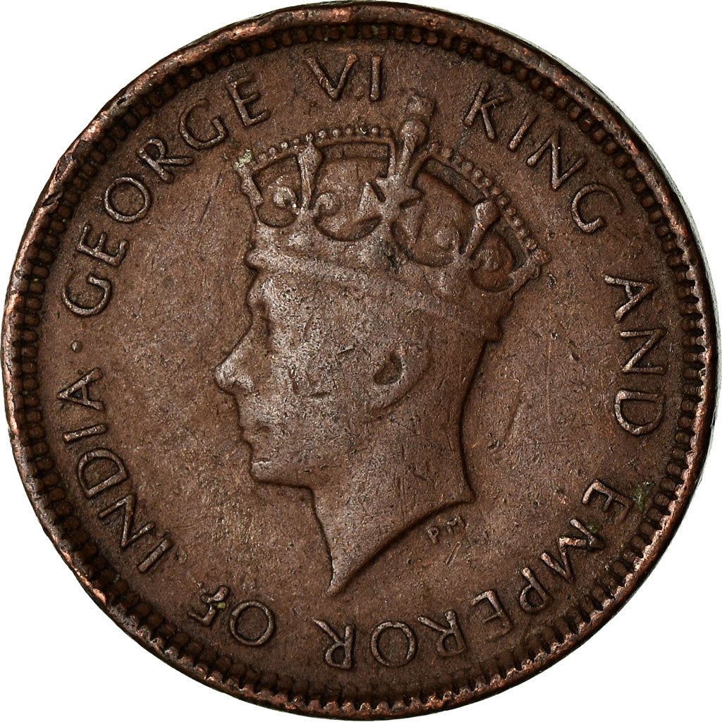 Coin, Ceylon, George VI, 1/2 Cent, 1937, VF(30-35), Copper, KM:110