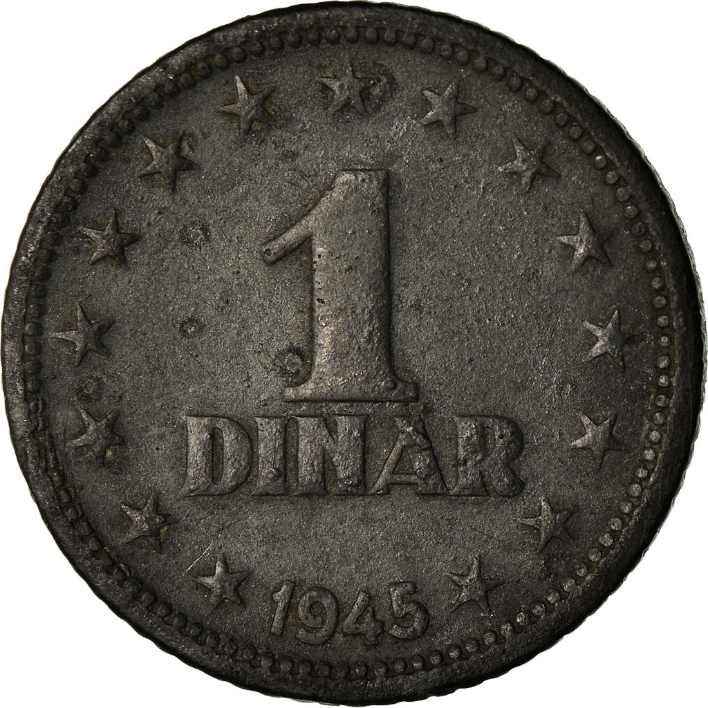 Coin, Yugoslavia, Dinar, 1945, EF(40-45), Zinc, KM:26