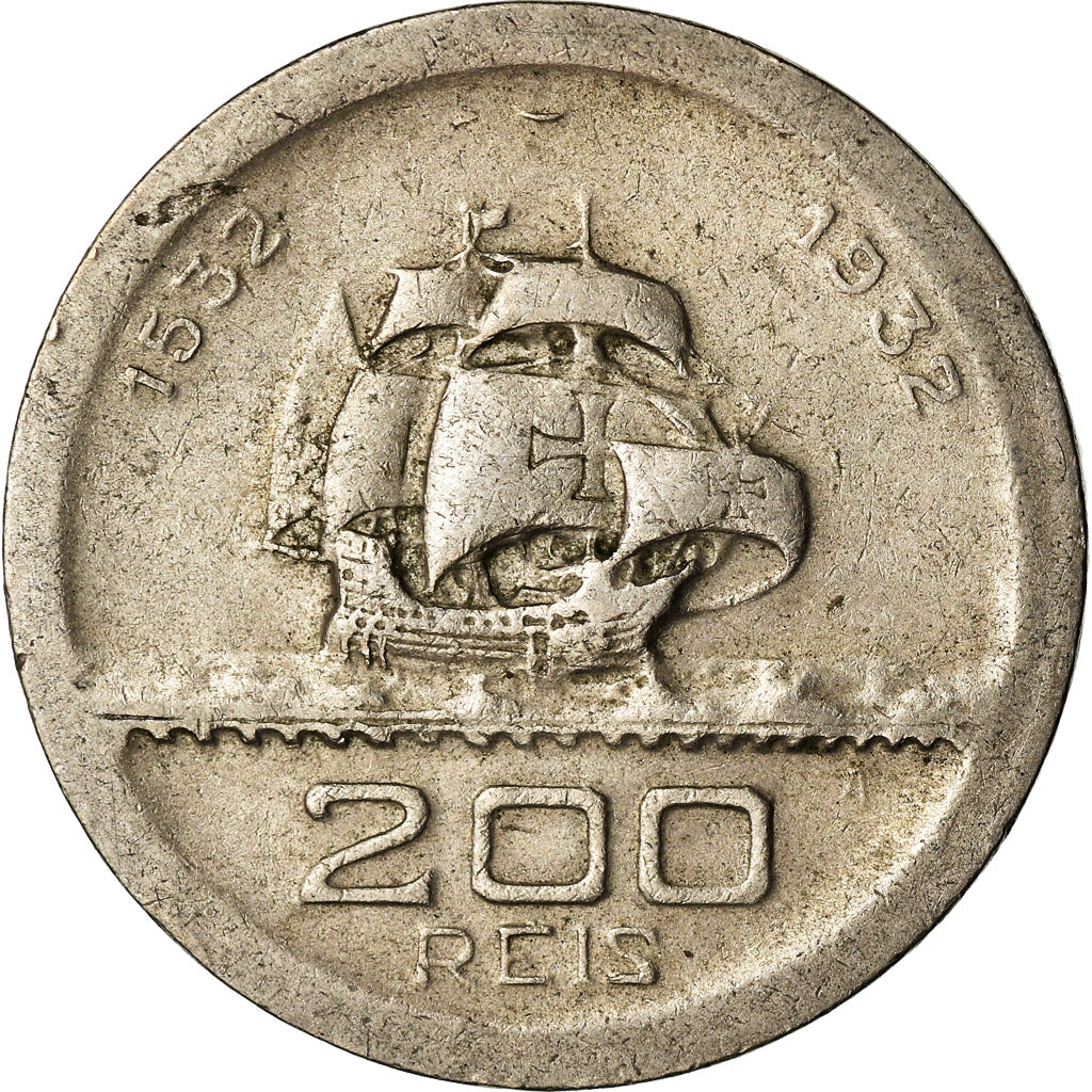 Coin, Brazil, 200 Reis, 1932, VF(30-35), Copper-nickel, KM:528