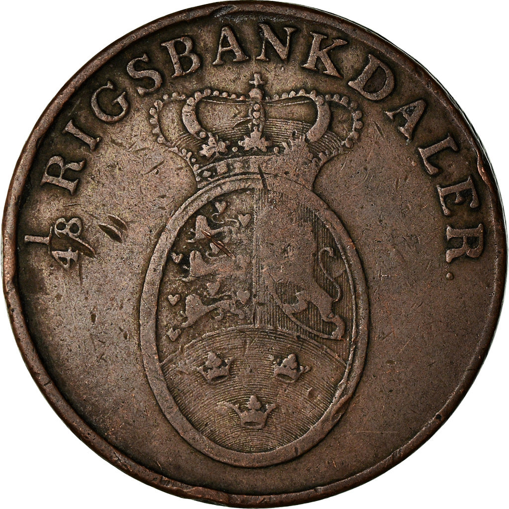 Monnaie, Danemark, Frederik VI, 2 Rigsbankskilling, 1818, Copenhagen, TB