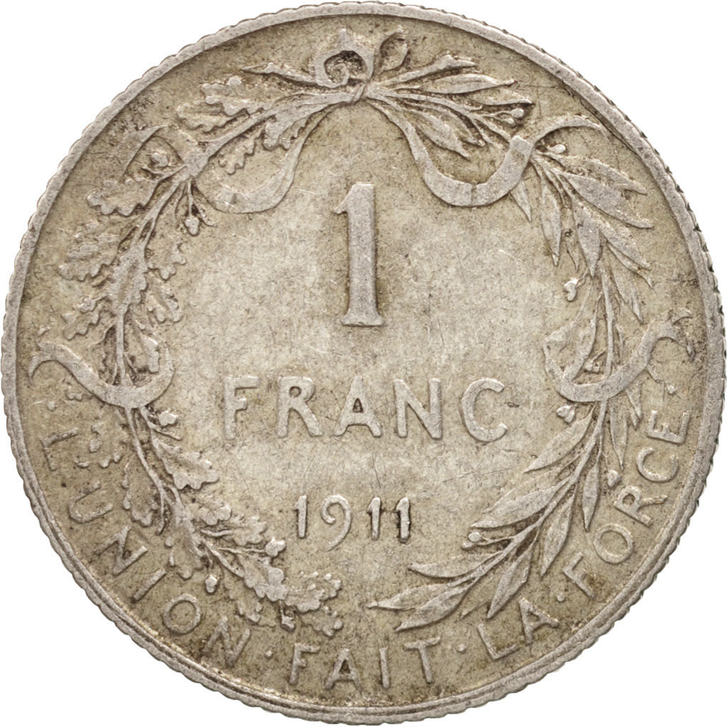 Belgium, Franc, 1911, VF(30-35), Silver, KM:72