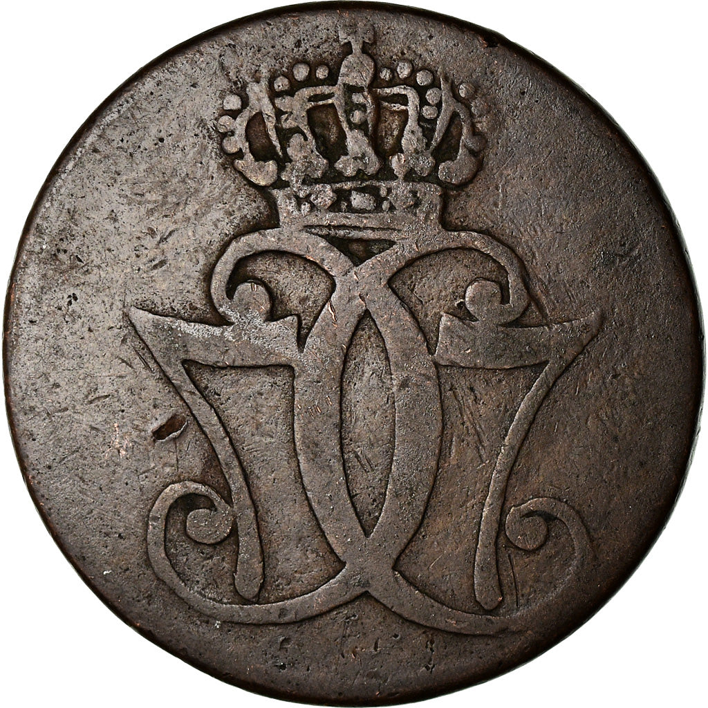 Coin, Denmark, Christian VII, Skilling, 1771, Copenhagen, VF(20-25), Copper