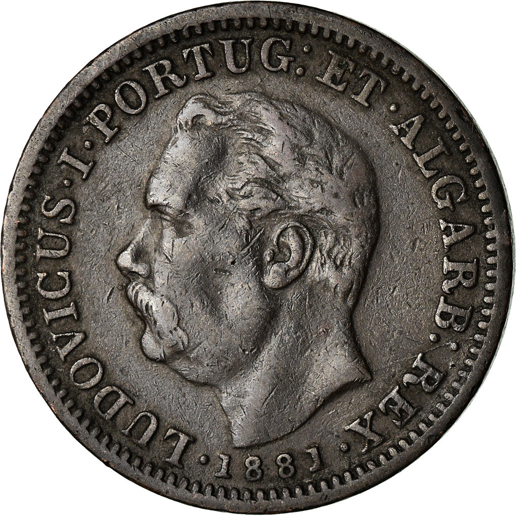 Coin, INDIA-PORTUGUESE, GOA, Luiz I, 1/4 Tanga, 15 Reis, 1881, VF(30-35)