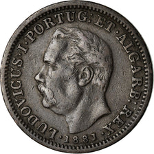 Coin, INDIA-PORTUGUESE, GOA, Luiz I, 1/4 Tanga, 15 Reis, 1881, VF(30-35)
