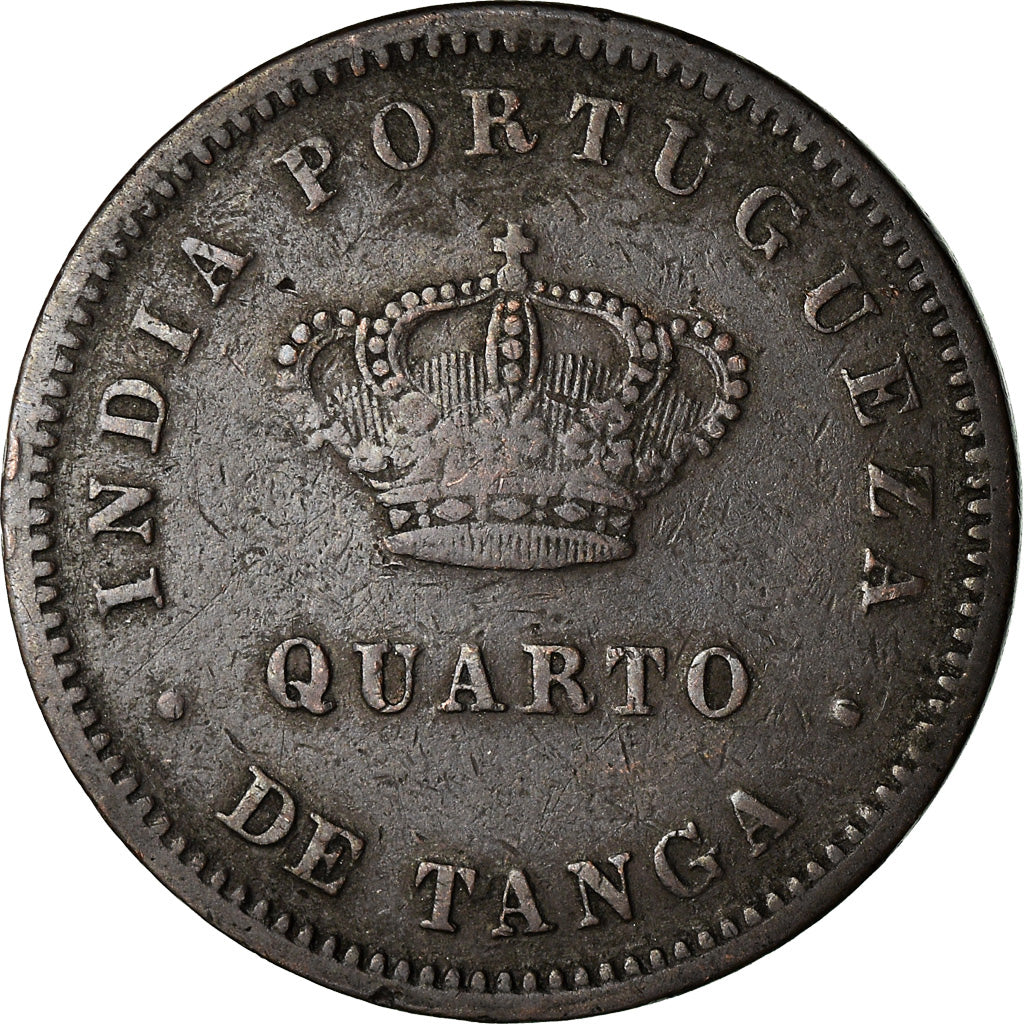 Coin, INDIA-PORTUGUESE, GOA, Luiz I, 1/4 Tanga, 15 Reis, 1881, VF(30-35)