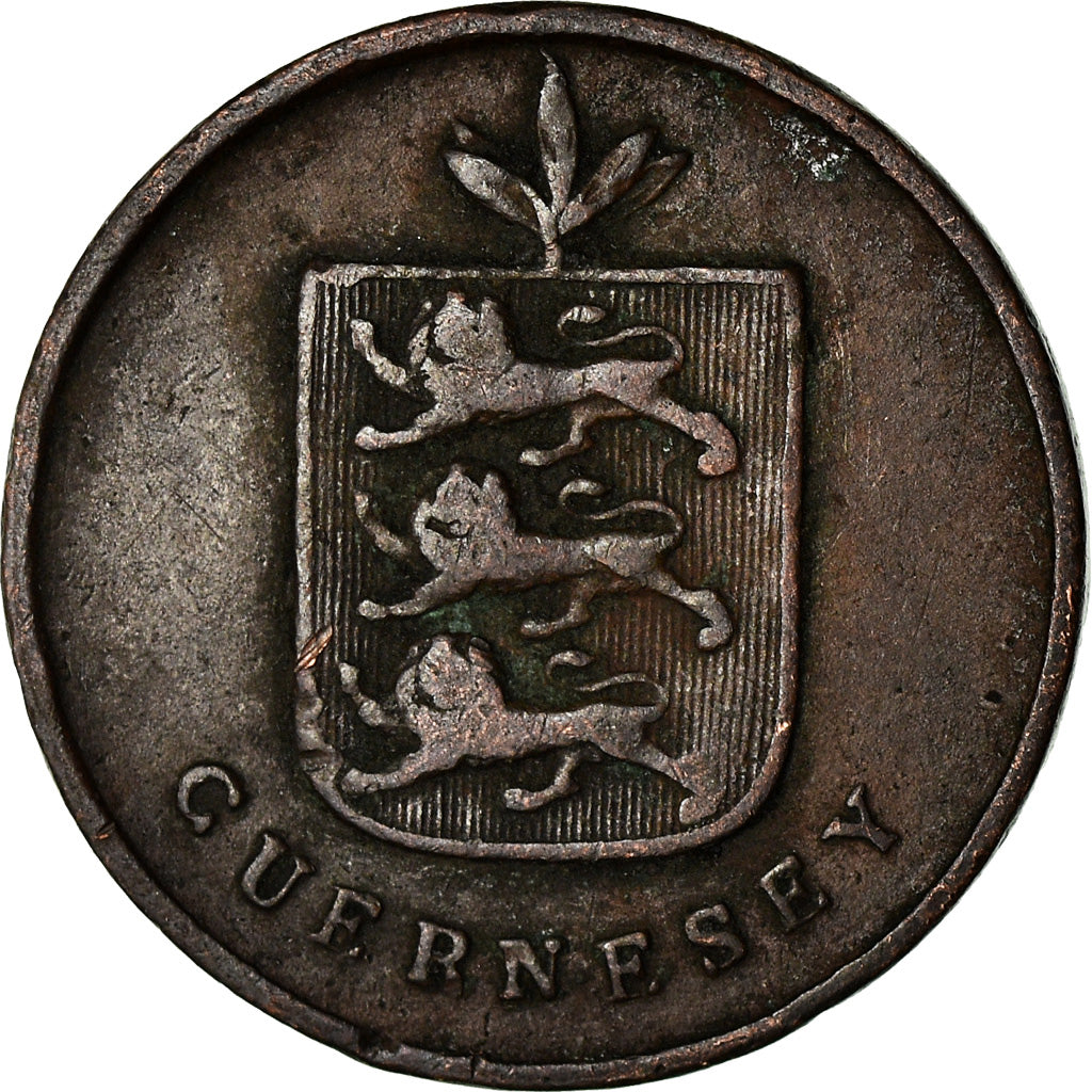 Coin, Guernsey, Double, 1830, Heaton, VF(20-25), Copper, KM:1