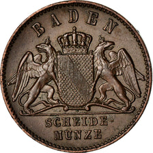Coin, German States, BADEN, Friedrich I, Kreuzer, 1870, AU(55-58), Copper