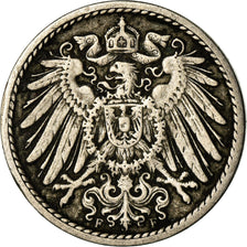 Coin, GERMANY - EMPIRE, Wilhelm II, 5 Pfennig, 1898, Stuttgart, VF(30-35)