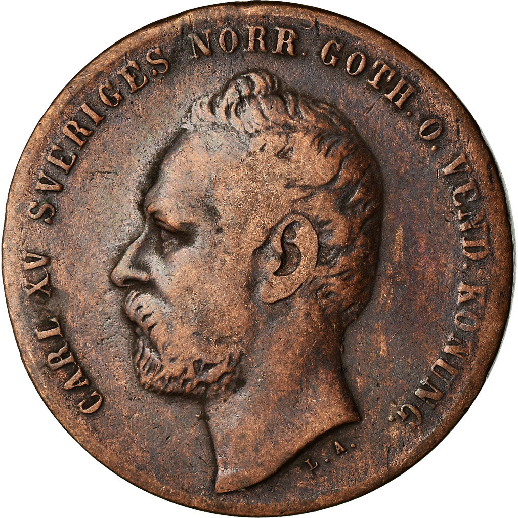 Coin, Sweden, Carl XV Adolf, 2 Öre, 1861, VF(30-35), Bronze, KM:706