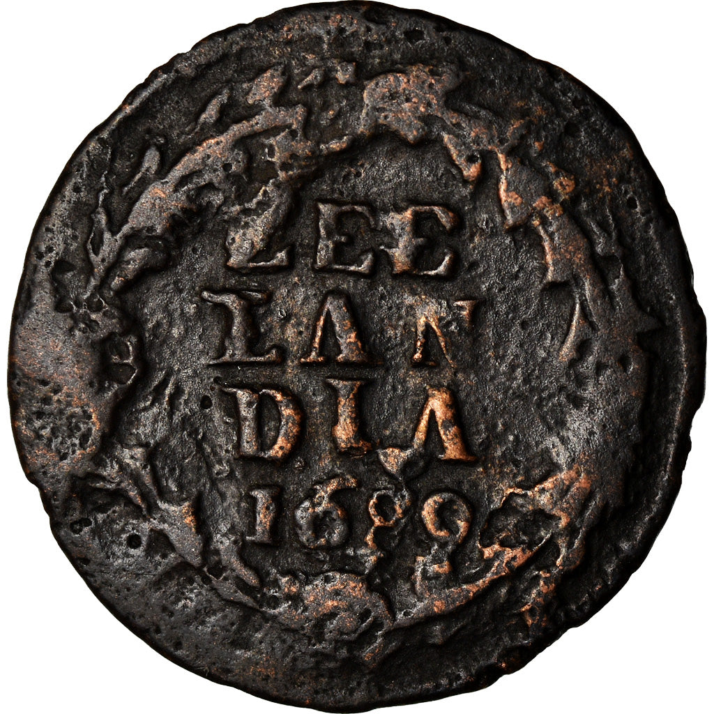Coin, Netherlands, ZEELAND, Duit, 1689, VF(20-25), Copper, KM:55
