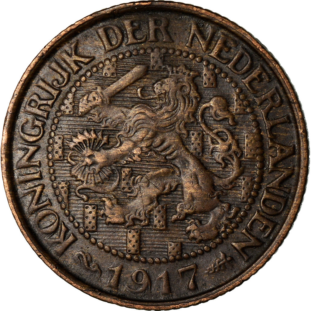 Coin, Netherlands, Wilhelmina I, Cent, 1917, EF(40-45), Bronze, KM:152
