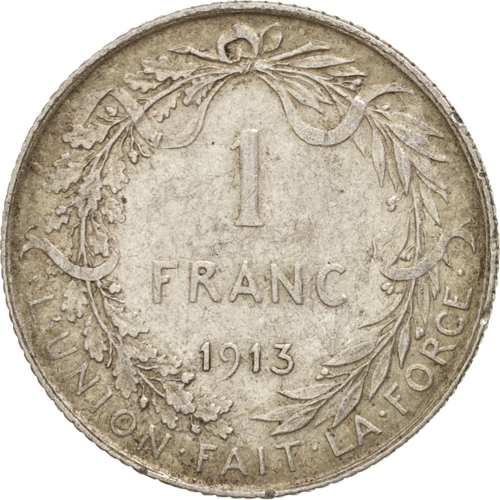 Belgio, Franc, 1913, MB+, Argento, KM:72