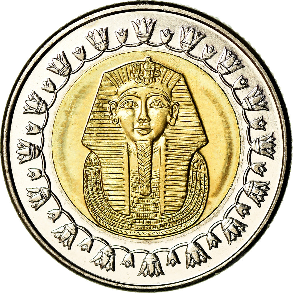 Coin, Egypt, Pound, 2007/AH1428, Cairo, MS(63), Bi-Metallic, KM:940a