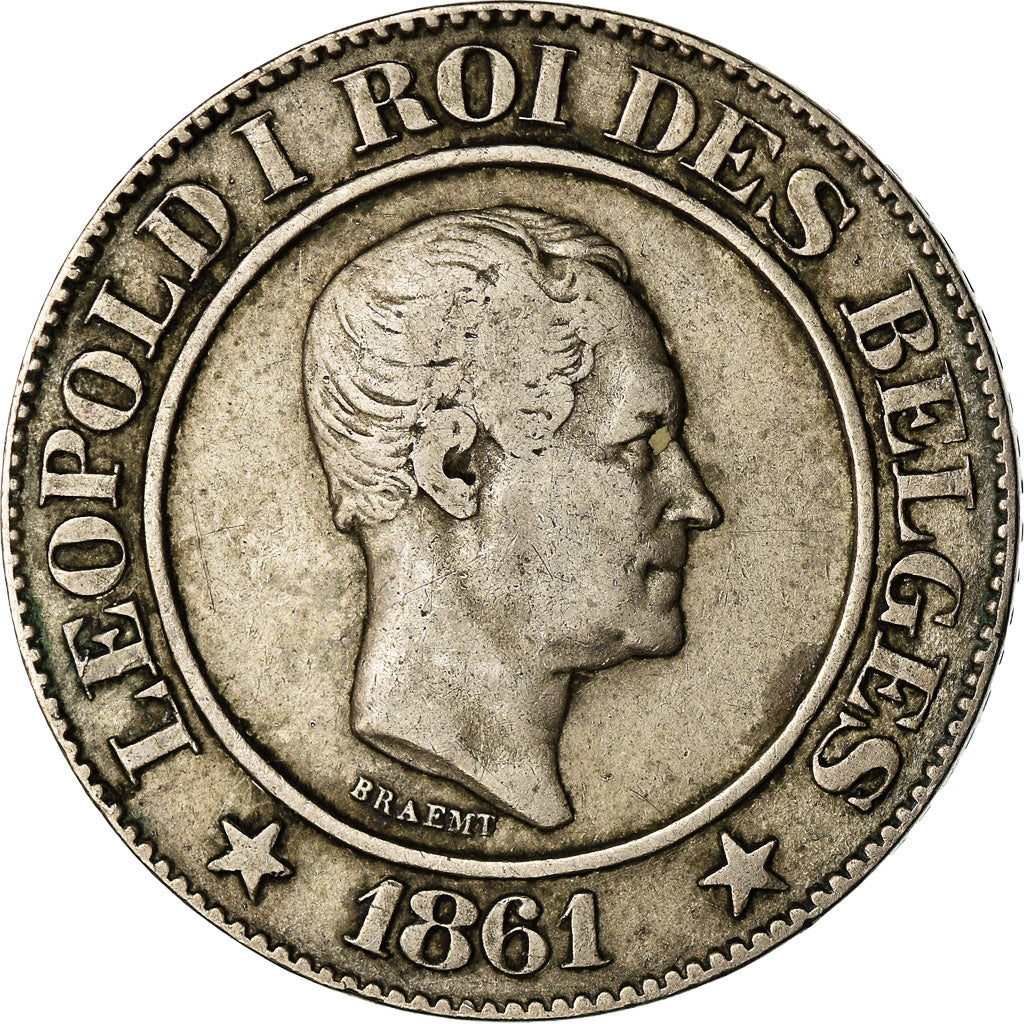 Coin, Belgium, Leopold I, 20 Centimes, 1861, VF(30-35), Copper-nickel, KM:20