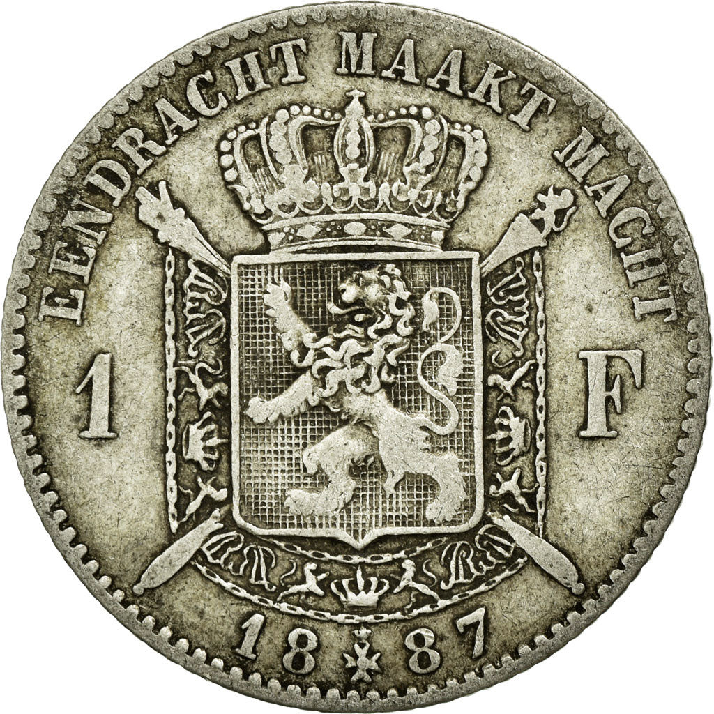 Coin, Belgium, Leopold II, Franc, 1887, VF(30-35), Silver, KM:29.1