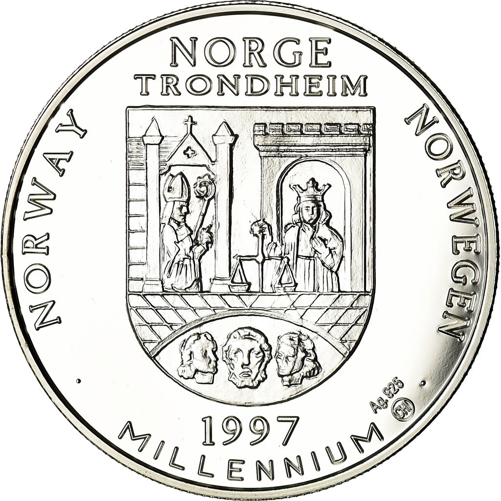 Norwegia, Token, Artic fox, 1997, Proof, MS(63), Srebro