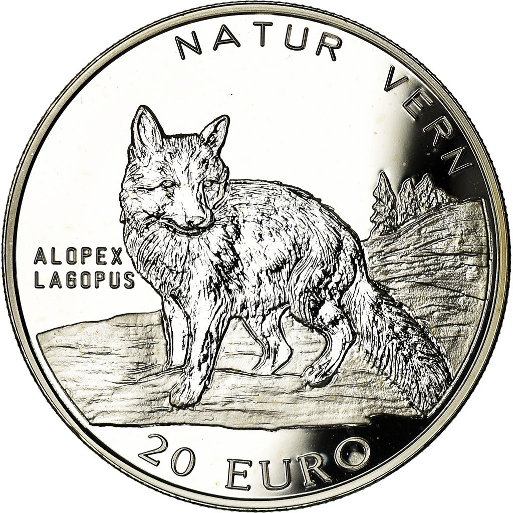 Norwegia, Token, Artic fox, 1997, Proof, MS(63), Srebro