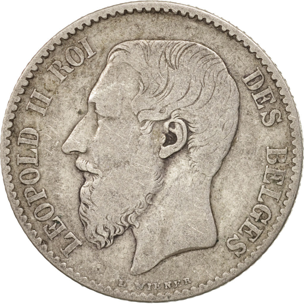 Belgium, Leopold II, Franc, 1886, VF(20-25), Silver, KM:28.1