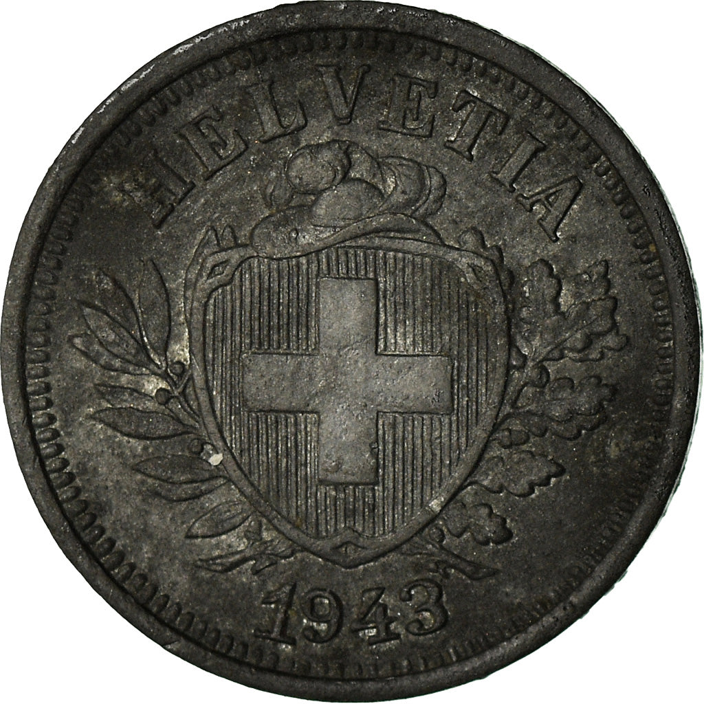 Coin, Switzerland, Rappen, 1943, Bern, EF(40-45), Zinc, KM:3a