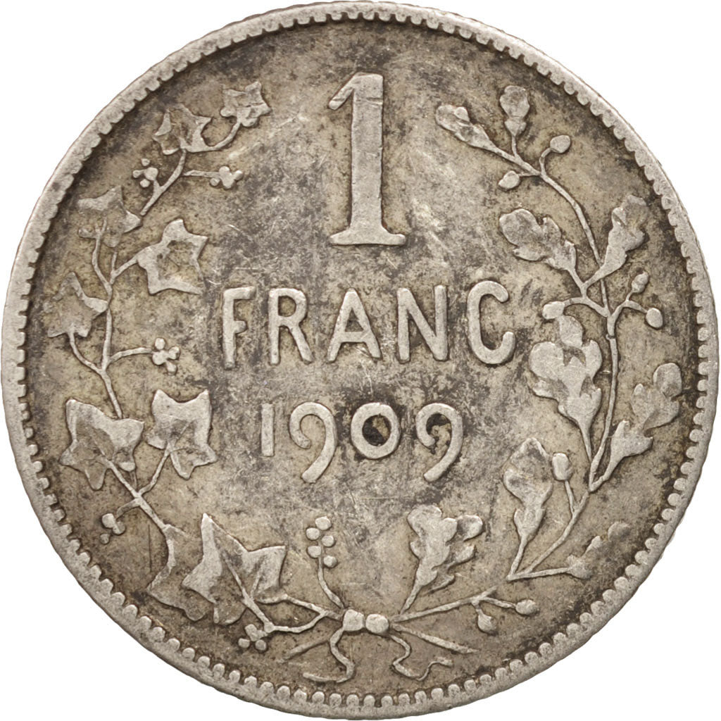 Coin, Belgium, Franc, 1909, VF(30-35), Silver, KM:56.1