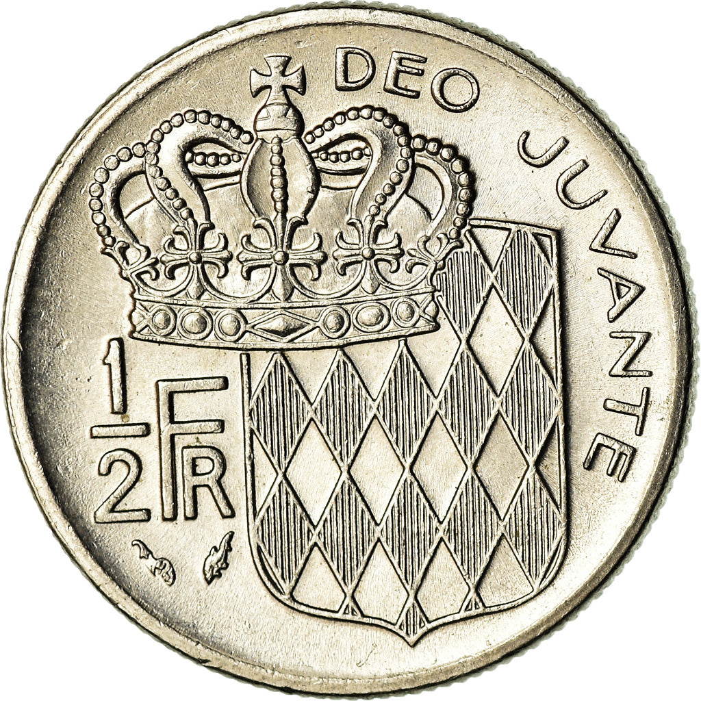 Coin, Monaco, Rainier III, 1/2 Franc, 1978, EF(40-45), Nickel, KM:145