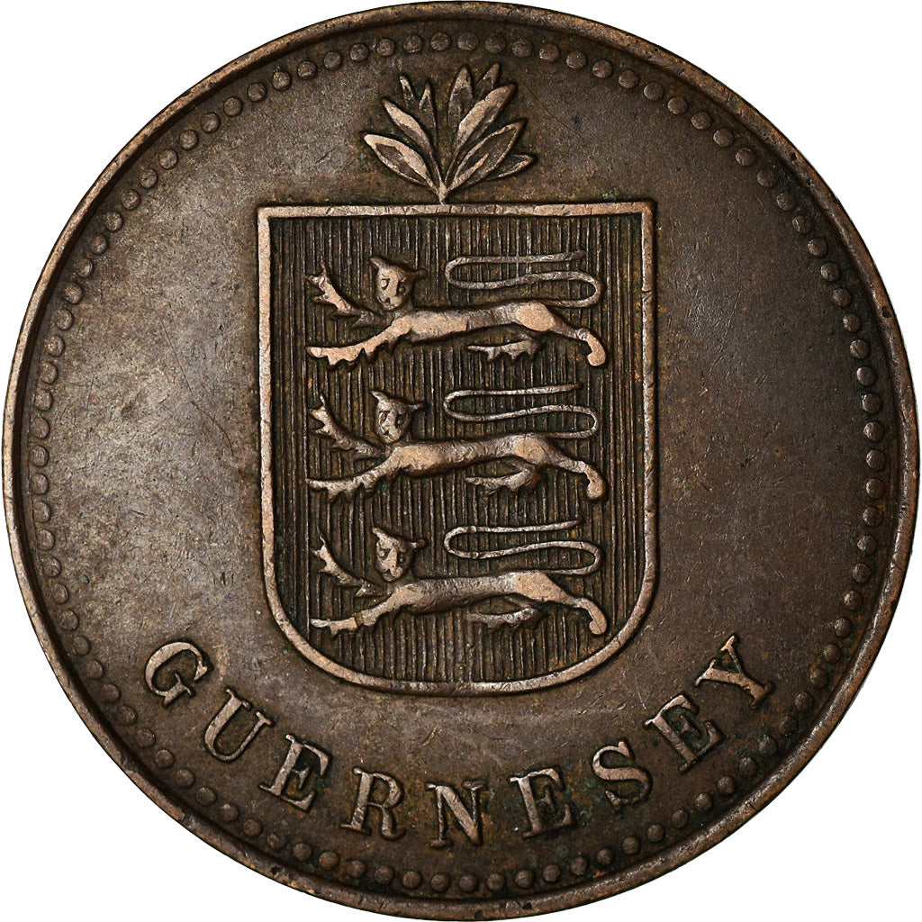 Coin, Guernsey, 4 Doubles, 1920, Heaton, EF(40-45), Bronze, KM:13