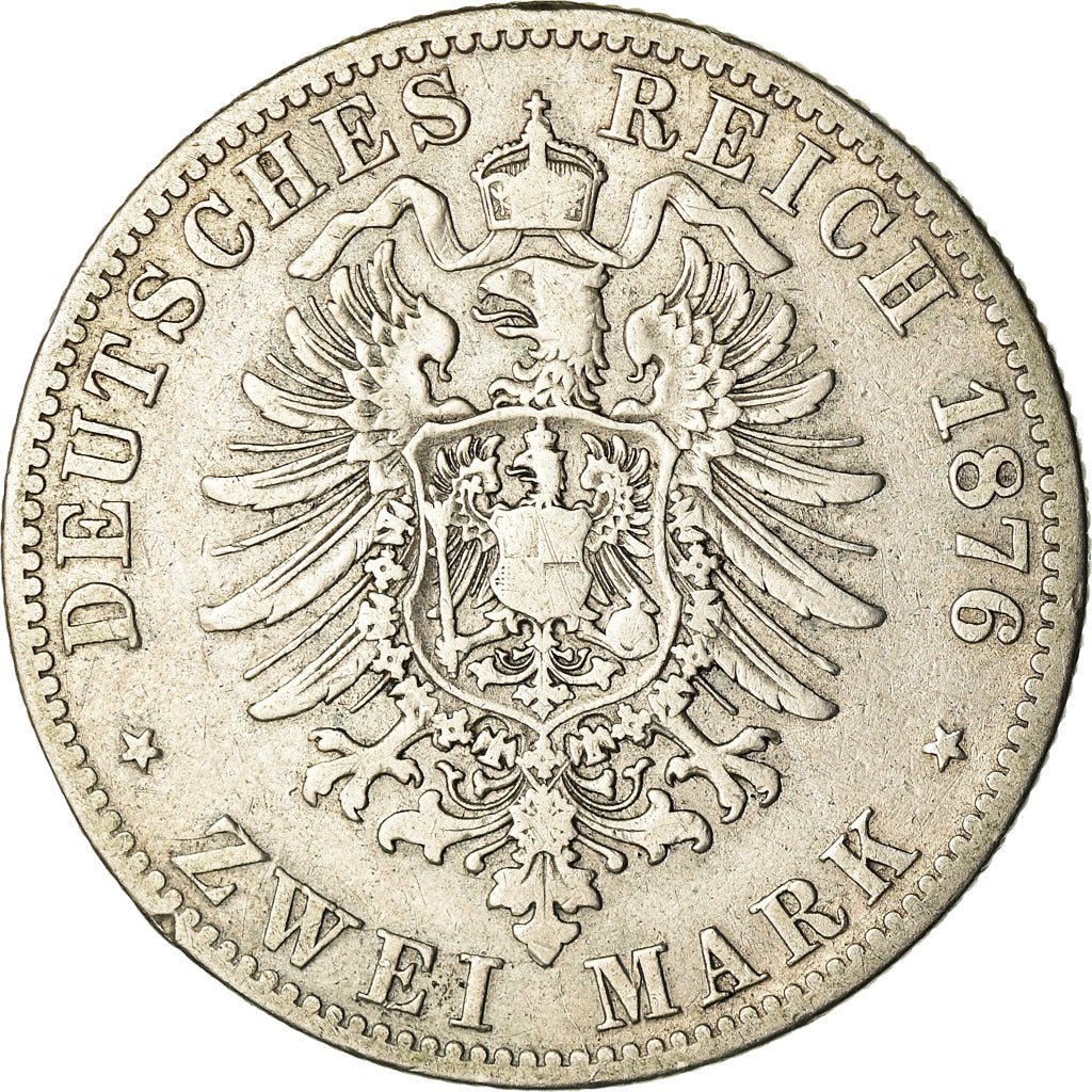 Coin, German States, PRUSSIA, Wilhelm I, 2 Mark, 1876, Berlin, VF(30-35)