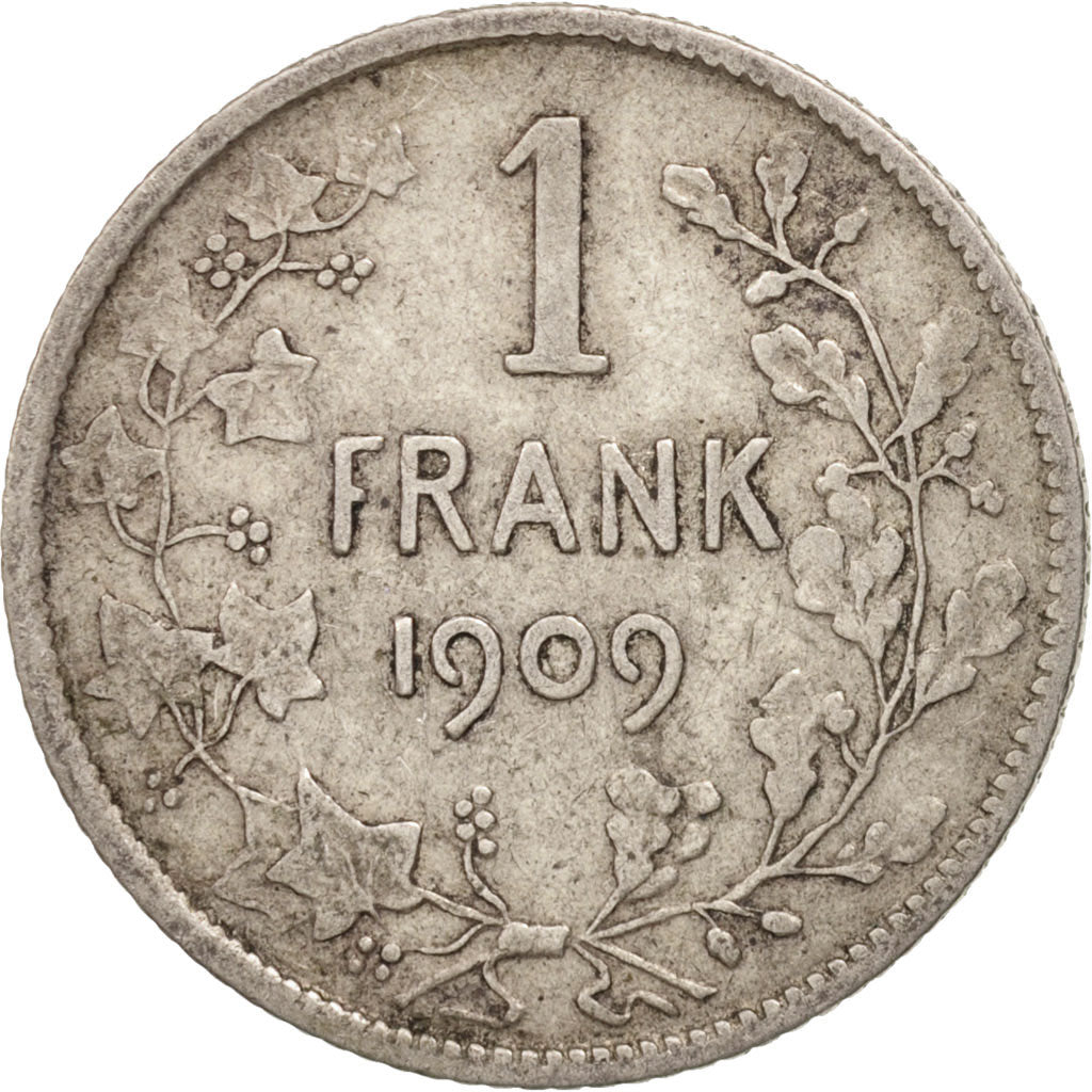Belgium, Franc, 1909, VF(30-35), Silver, KM:57.1
