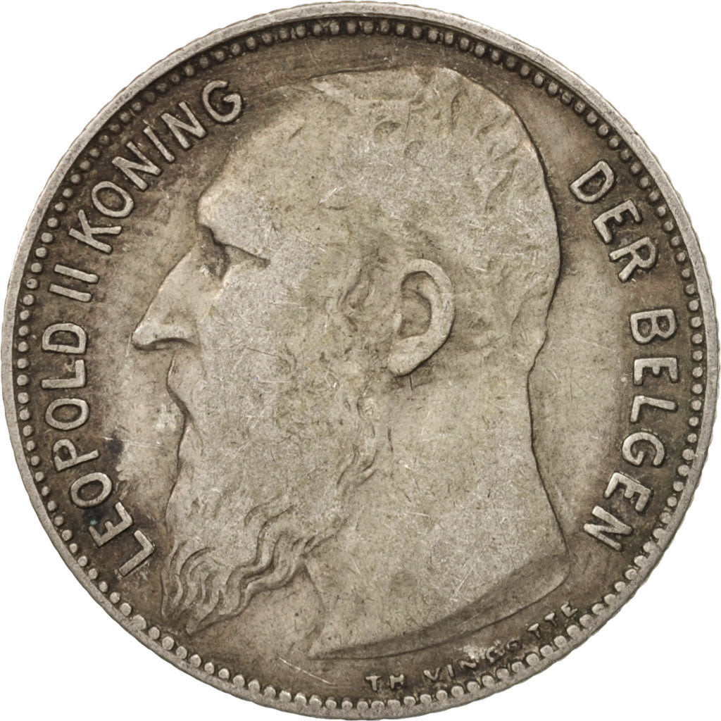 Belgium, Franc, 1909, VF(30-35), Silver, KM:57.1