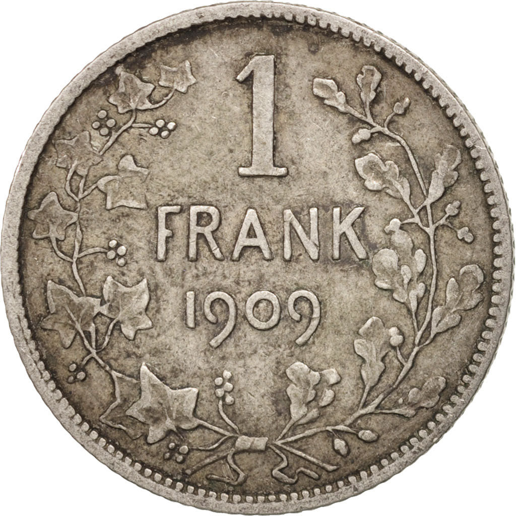 Belgium, Franc, 1909, VF(30-35), Silver, KM:57.1